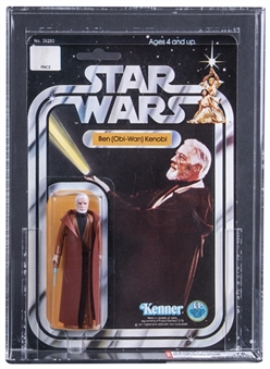 1978 Kenner Star Wars 12 Back-A - Ben (Obi-Wan) Kenobi - Sku on Figure Stand - AFA 75 EX+/NM